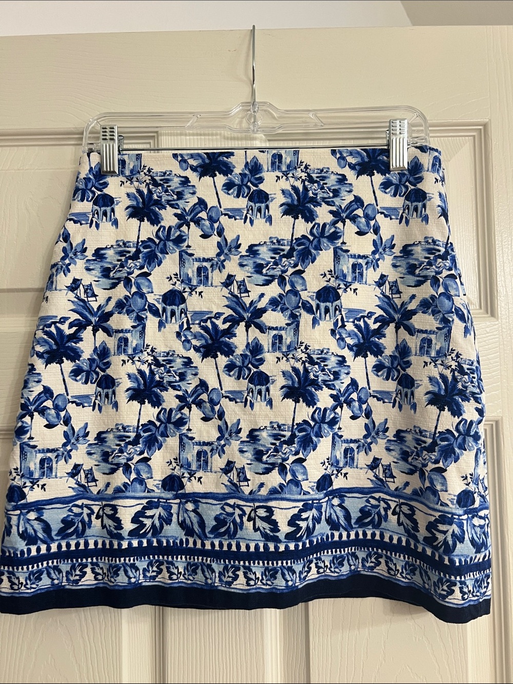 LOFT Blue and White Floral Mini Skirt